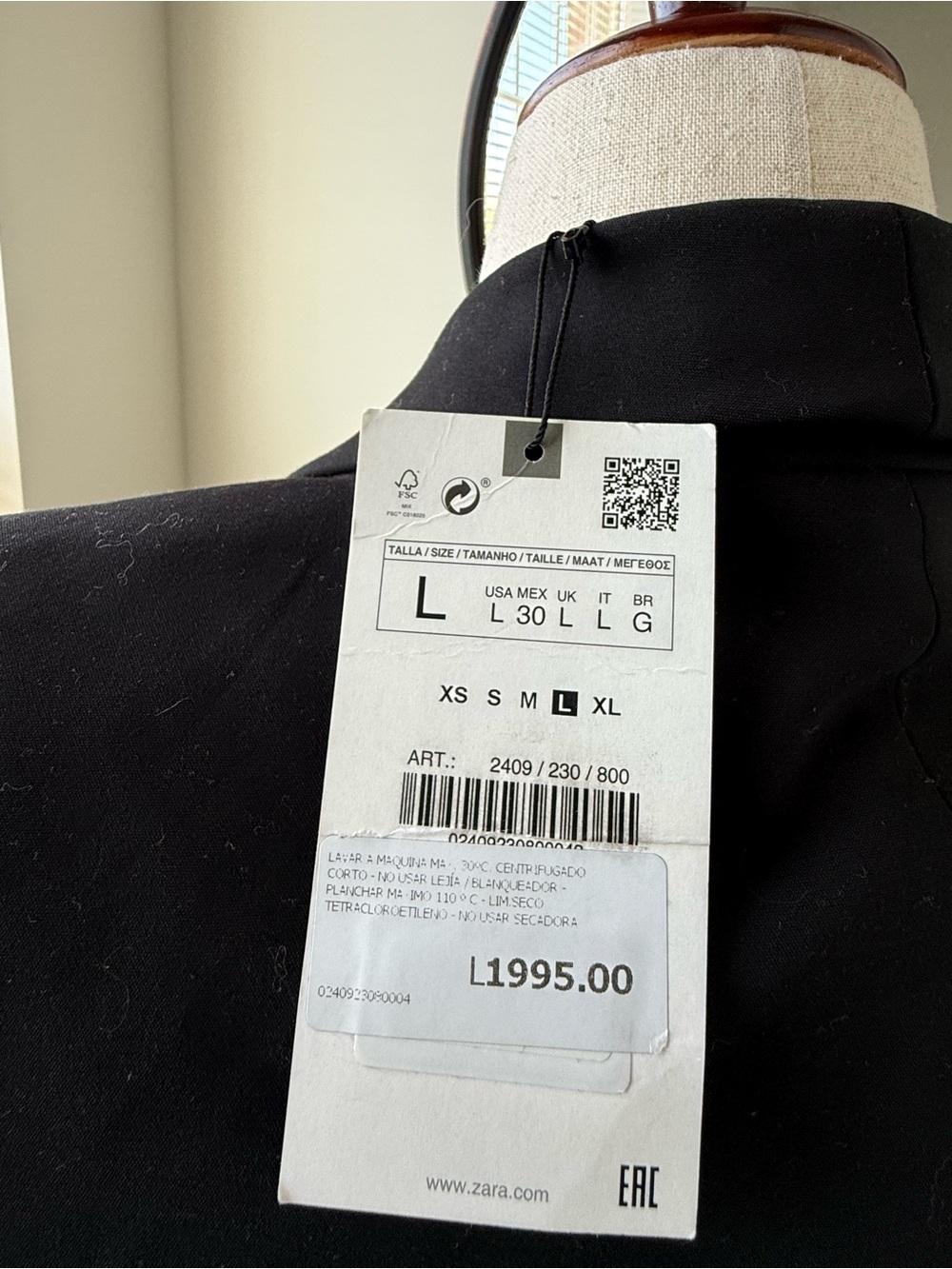 Zara Black Double-Breasted Blazer Dress with Gold Buttons - Picture 5 of 9